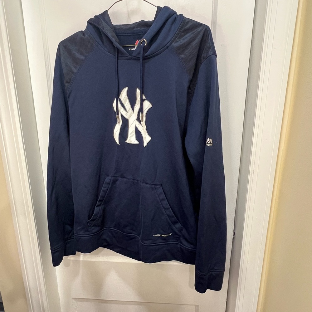 Majestic Dark Blue Men's Hoodie with White Logo